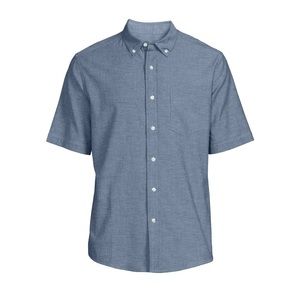 Mens GEORGE Short Sleeved Shirt Size 4XL 58-60 Blue New